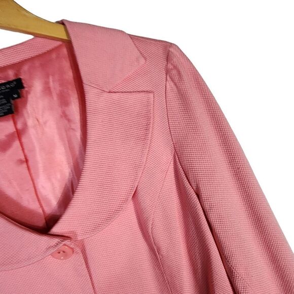 Sandro Pink Birds Eye Stretch 3/4 Sleeve Blazer - Picture 6 of 6